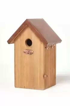 Wooden Blue Tit Bird Box House with Copper Roof