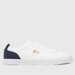 Lacoste lerond pro trainers in white & navy