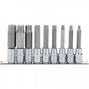 Draper 9 Piece 1/2" Drive TX-Star Socket Bit Set 1/2" 100mm