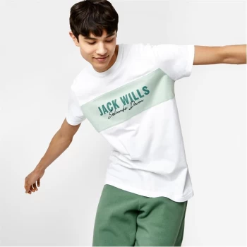 Jack Wills Orleans Colour Block T-Shirt - White