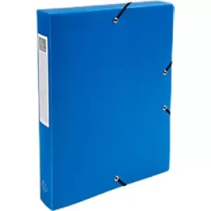 Opak Elasticated Box File PP A4 40mm, Light Blue, Pack of 8