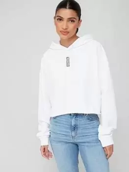 HUGO Dephana Cropped Hoodie - White, Size XL, Women