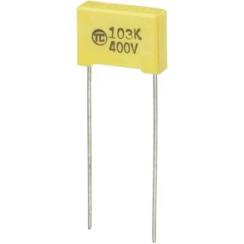 MKS thin film capacitor Radial lead 0.01 uF 400 Vdc 5 10 mm L x W x H 13 x 4 x 9mm