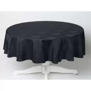 Damask Rose Tablecloth 70 Rectangle For Dining Table Easycare - Black