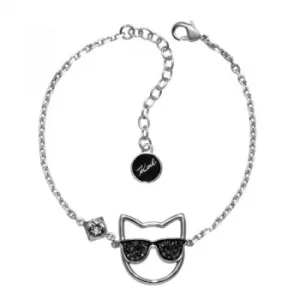 Ladies Karl Lagerfeld Silver Plated Sunglasses Choupette Bracelet