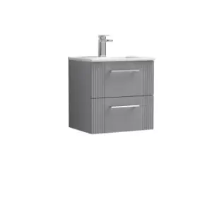 Nuie Deco 500mm Wall Hung 2 Drawer Vanity & Basin 2 - Satin Grey