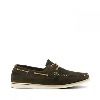 Dune London Blaines Boat Shoes - Khaki Suade