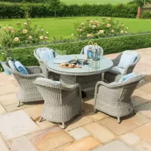 Oxford 6 Seat Round Dining Set with Ice Bucket and Heritage Chairs