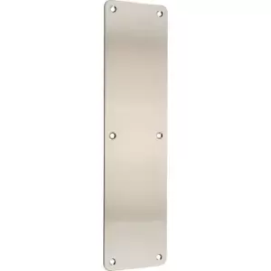 Eclipse Stainless Steel Finger Plate Radius Corners Satin 300x75mm in Silver