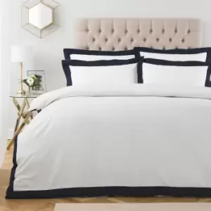 Paoletti Harvard Navy 100% Cotton Duvet Cover & Pillowcase Set Navy