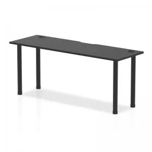 Impulse Black Series 1800 x 600mm Straight Table Black Top with Cable