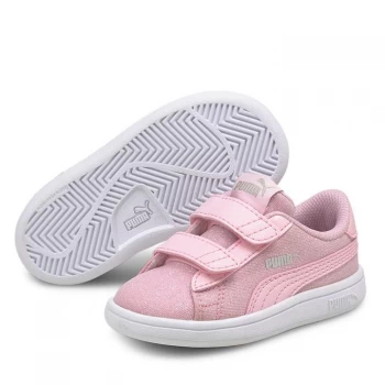 Puma Smash Glitz Infant Girls Trainers - Pink Lady