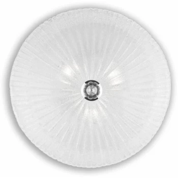 Ideal Lux Shell - 3 Light Indoor Flush Wall / Ceiling Light Chrome with Clear Glass, E27