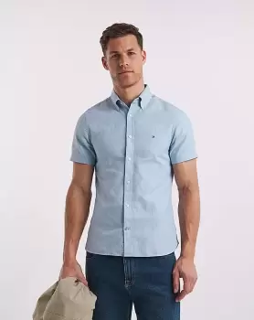 Tommy Hilfiger Blue Linen Dobby Shirt