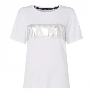 DKNY Foil Logo Pyjama Top - 101 WHT/PRT