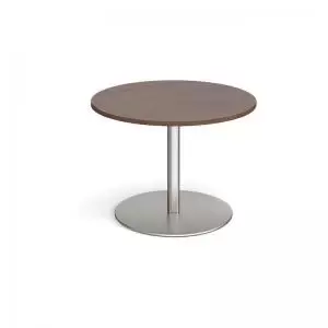 Eternal circular boardroom table 1000mm - brushed steel base and