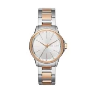 Armani Exchange Womens Three-Hand Two-Tone Stainless Steel Watch - Rose Gold / Silver