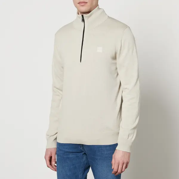 Boss Orange Kanobix Cotton and Cashmere-Blend Jersey Sweatshirt - L Beige Hoodies and Sweatshirts male 50494387-271 L