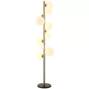 Luminosa Marshall Floor Lamp, 11 Light G9, Satin Nickel, Opal Glass