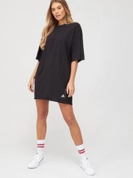 adidas Recycled Cotton T-Shirt Dress - Black, Size L, Women