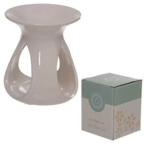 Abstract High Gloss White Ceramic Oil Burner