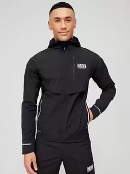 EA7 Emporio Armani Ventus Zip Through Hoodie - Black, Size 2XL, Men