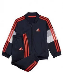 Boys, adidas Infants Shiny Tracksuit - Navy, Size 6-9 Months