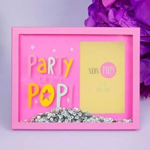 4" x 6" - Neon Pop Shaker Sequin Frame - Party Till You Pop