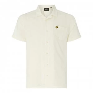 Lyle and Scott Lyle Resort Linen Short Sleeve Shirt - Z455 SNOW WHITE