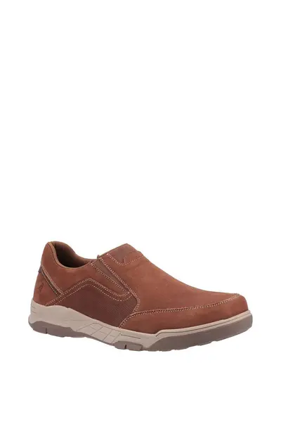 Hush Puppies 'Fletcher' Smooth Leather Slip On Shoes Tan