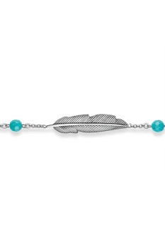 Ladies Thomas Sabo Sterling Silver Glam & Soul Ethno Feather Bracelet A1477-646-17-L19.5V