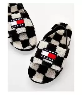 Tommy Jeans Checker Slipper - Mono, Mono, Size 41, Women