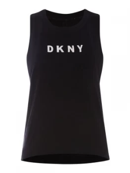 DKNY Iridescent logo tank top Black