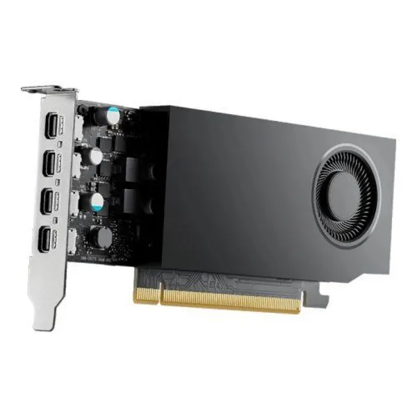 Pny PNY RTXA400 Professional Graphics Card 4GB DDR6 4 miniDP 1.4 (4x DP adapters) 768 CUDA Cores Low Profile (Bracket Included) Retail VCNRTXA400-PB