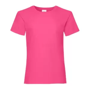 Fruit Of The Loom Girls Childrens Valueweight Short Sleeve T-Shirt (3-4) (Fuchsia)