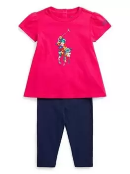 Ralph Lauren Baby Girls T-Shirt And Legging Set - Multi, Size 9 Months