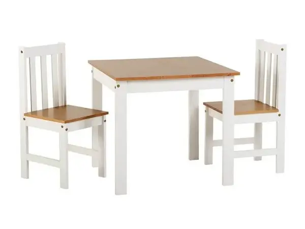 Seconique Ludlow White and Oak Dining Table and 2 Chair Set