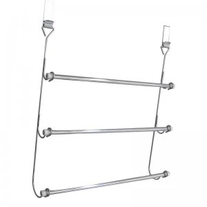 Chrome Effect Over-Door 3 Tier Towel Rail