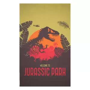Jurassic Park Welcome Poster Woven Rug - Small