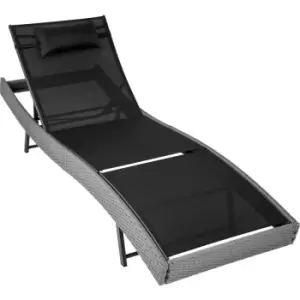 Tectake - Sun lounger Delphine rattan - reclining sun lounger, garden lounge chair, sun chair