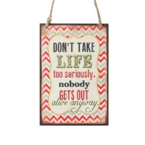 Too Seriously Hanging Wooden Plaque By Heaven Sends