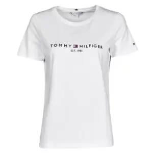 Tommy Hilfiger HERITAGE HILFIGER CNK RG TEE womens T shirt in White. Sizes available:XXL,L,XL,XS