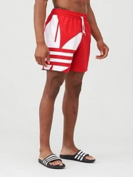 Adidas Originals Big Trefoil Swim Shorts - Red