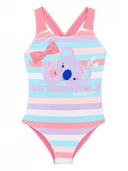 Speedo Toddler Girls Koala Digital Swimsuit - Pink/Purple, Pink/Purple, Size 6-9 Months, Women