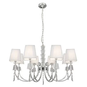 8 Light Multi Arm Chandelier Chrome Finish, G9