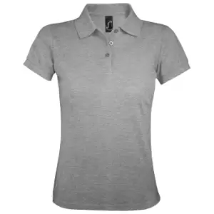 SOLs Womens/Ladies Prime Pique Polo Shirt (L) (Grey Marl)