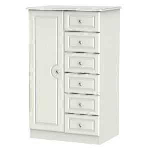 Robert Dyas Montego Ready Assembled 1-Door 6-Drawer Childrens Wardrobe - Ash Grey