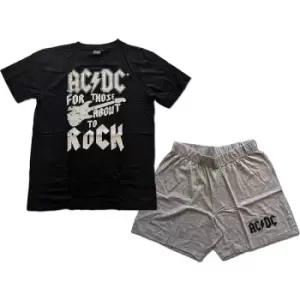 AC/DC - FTATR Guitar Unisex XX-Large Summer Pyjamas - Black,Grey