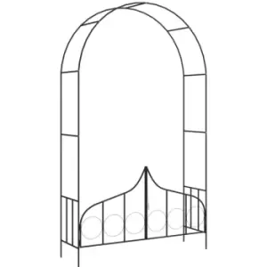 Vidaxl - Garden Arch with Gate Black 138x40x238cm Iron Black