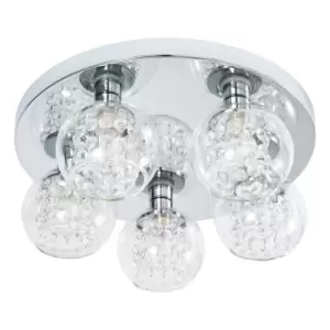 Spa Megara 5 Light Ceiling Light Decorative Crystal Clear Glass and Chrome